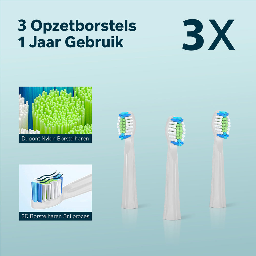 iSonic ProClean - 3 Opzetborstels - Optic White