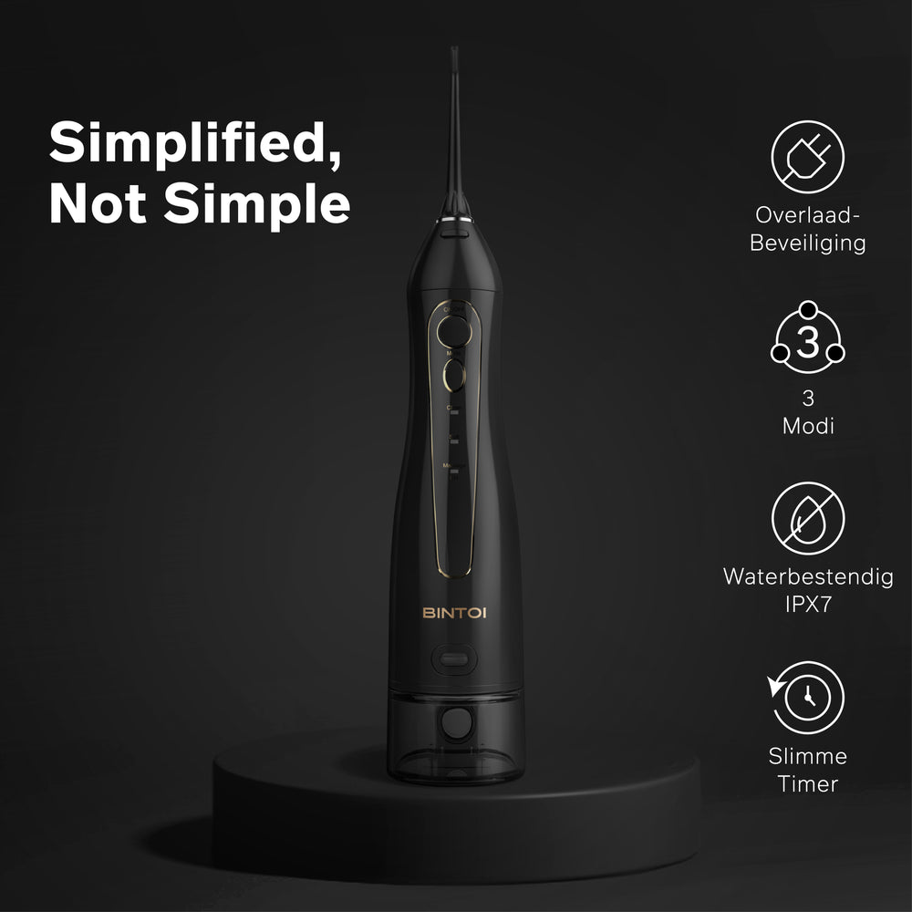 Bintoi® iSonic Black Series F600 - Waterflosser - Flosapparaten - Monddouche