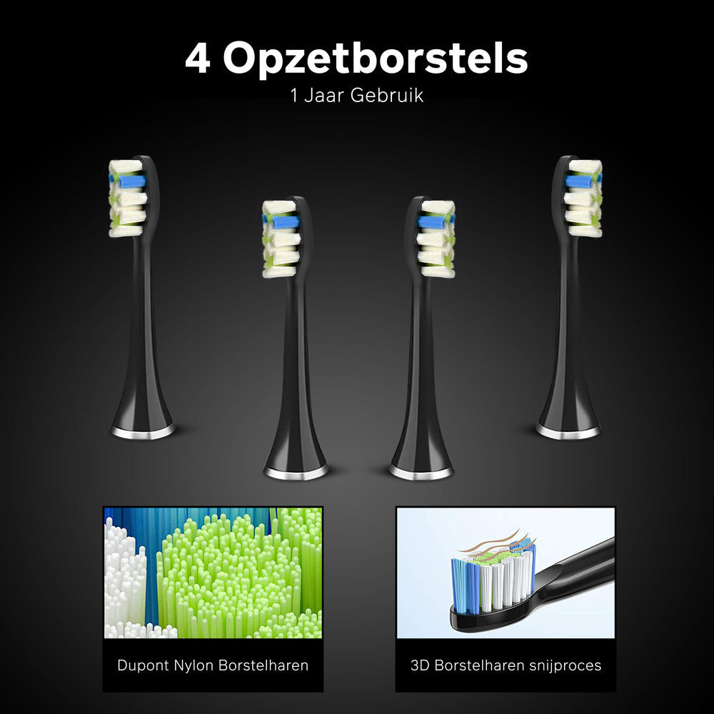 iSonic ProClean - 4 Opzetborstels - Midnight Black